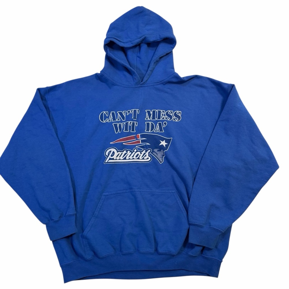 Gildan Can’t Mess Wit Da Patriots Blue New England Patriots Hoodie XL